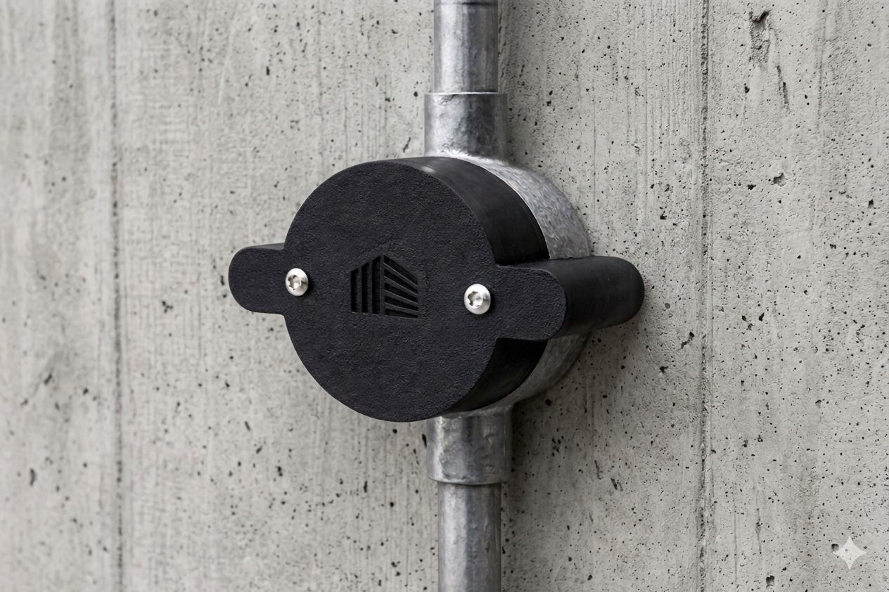 Tier8 HSJB High Security Junction Box mounted on galvanised conduit