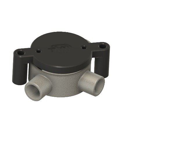Drill template fitted to the conduit box