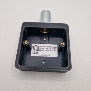 Gallagher T12 Back Box - interior with product label and brass inserts